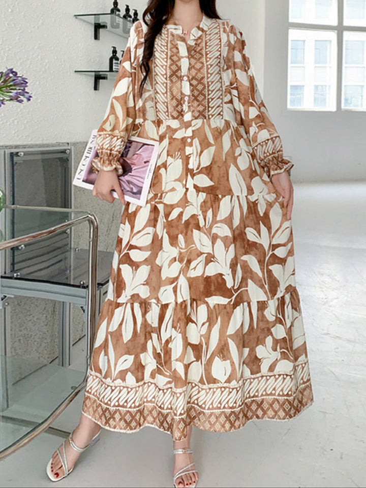 CRESSIDA – FLOWY DRESS WITH STATEMENT LANTERN SLEEVES