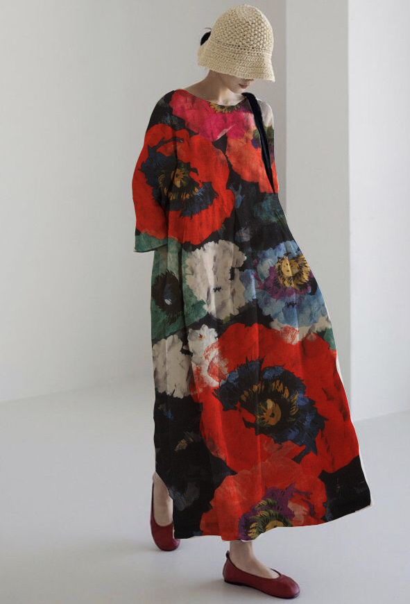 ROSALIA - Artistic Midi Dress with Maximum Comfort