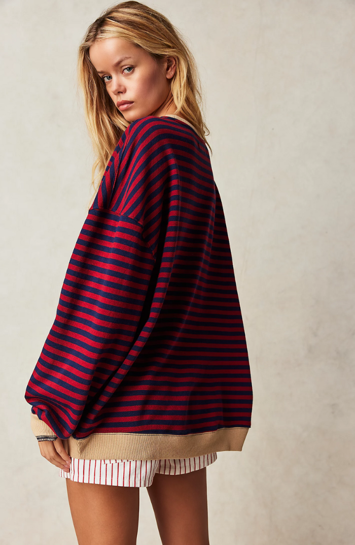 ELVA– STRIPED OVERSIZED SWEATER