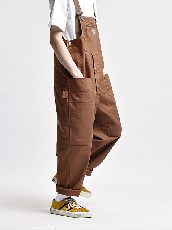 Casual Cargo Overall with Multiple Pockets