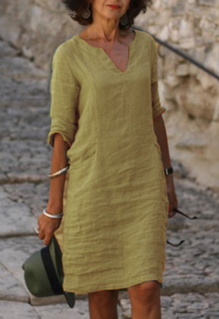 Elvy - Sleek V-Neck Dress