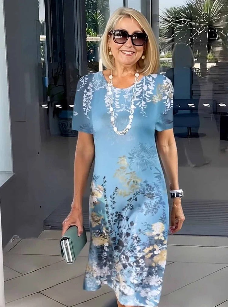 SHIRA – COMFORTABLE LOOSE PRINTED MEDIUM DRESS