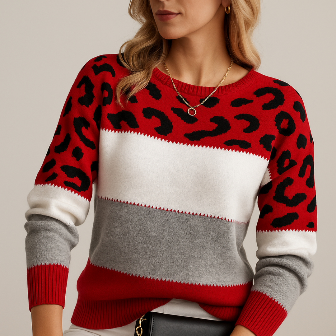 Charlene - Leopard Print Casual Sweater