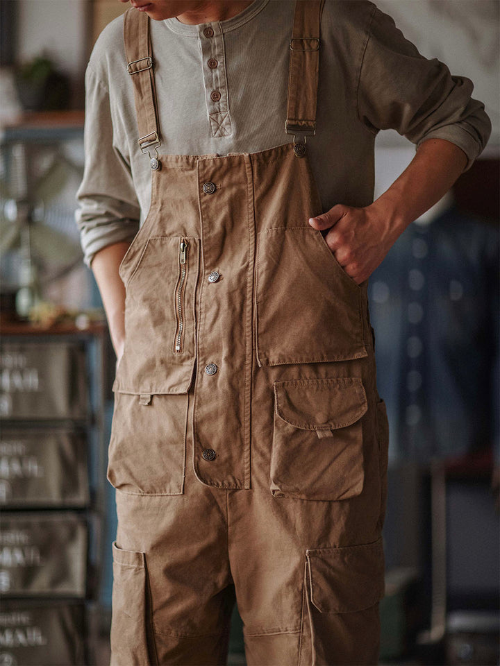 Canvas Cargo Dungarees for Men