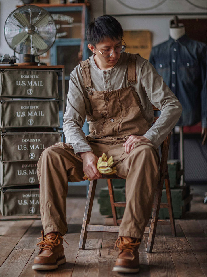 Canvas Cargo Dungarees for Men