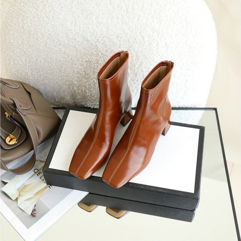 CLASSIC BLOCK-HEEL ANKLE BOOTS