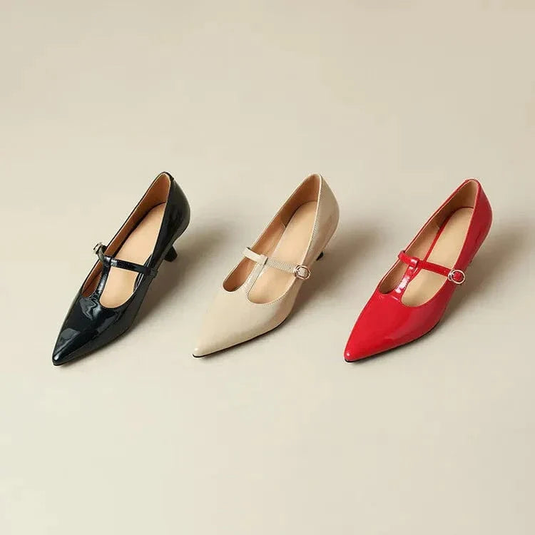 SOLENELLE – OLYSA PATENT LEATHER KITTEN HEELS