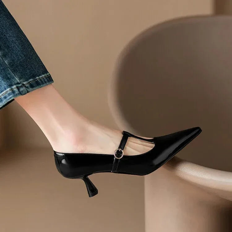 SOLENELLE – OLYSA PATENT LEATHER KITTEN HEELS