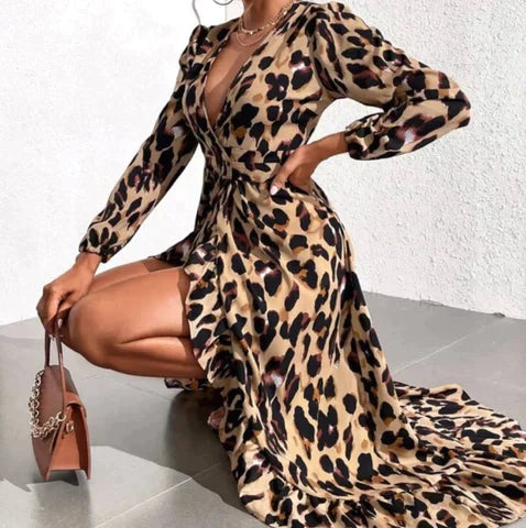 SELAH – LEOPARD PRINT AUTUMN MAXI DRESS