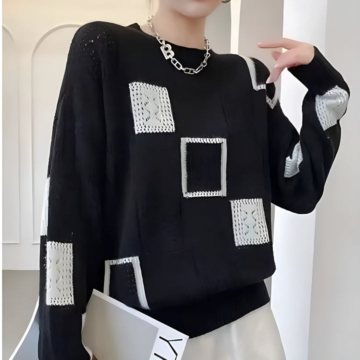 Samantha - Monochrome Patchwork Sweater