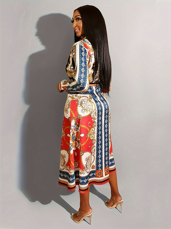 CRESSIDA – MID-CALF LONG SLEEVE SHIRT DRESS