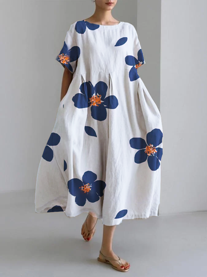 CATERINA - Long Summer Dress with Vibrant Flowers