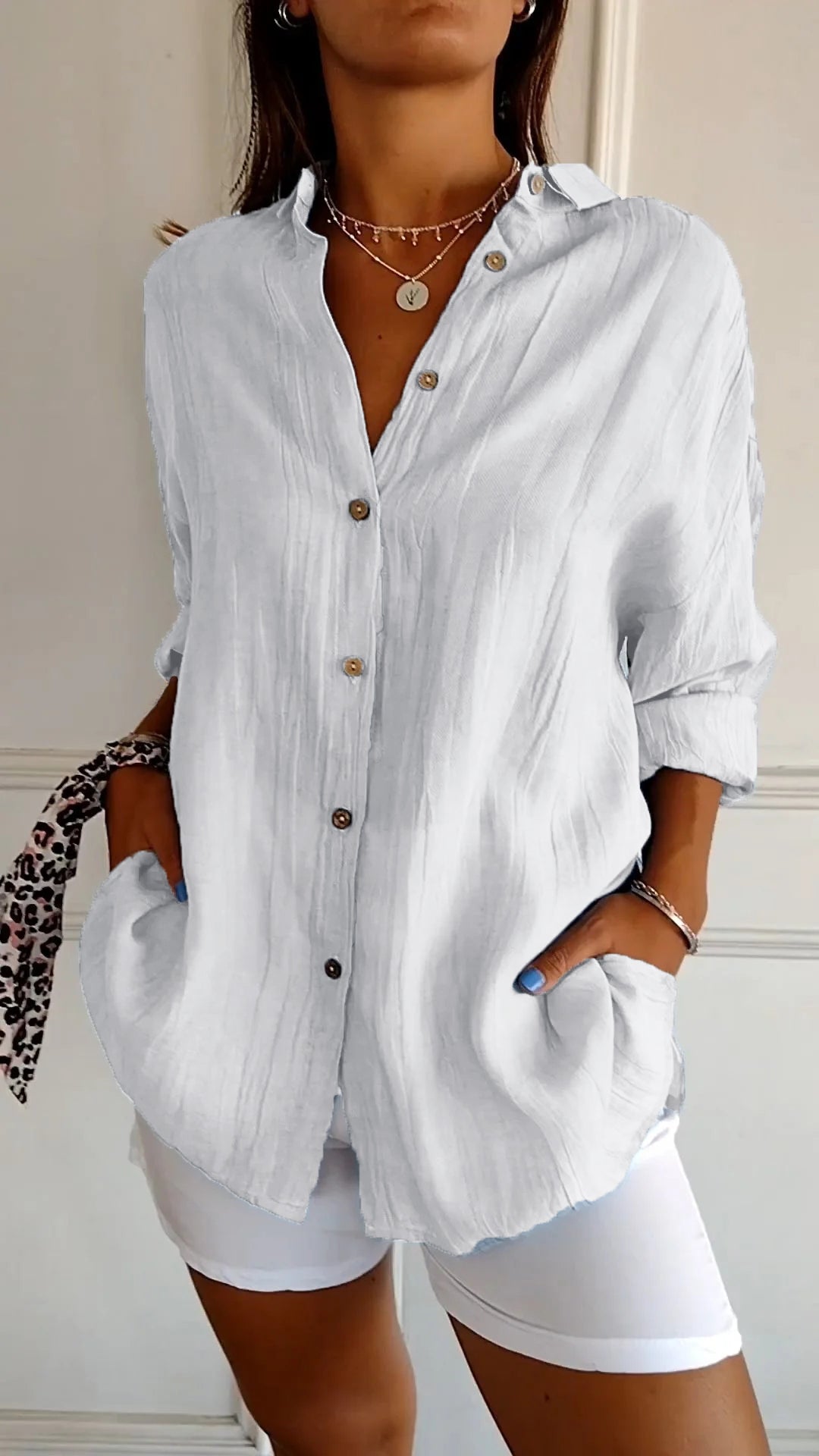 Sasha  Elegant Shirt with Pleated Style