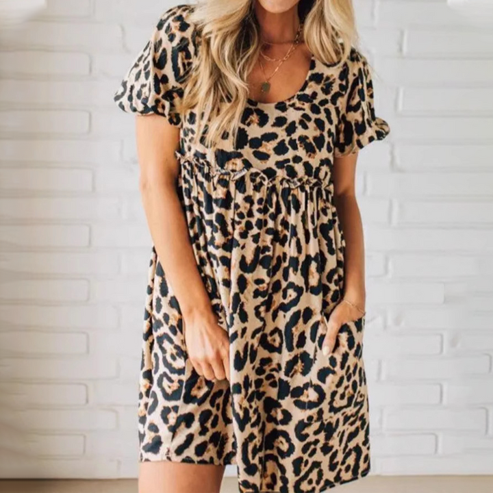 CYRINTHA – STYLISH LEOPARD MINI DRESS