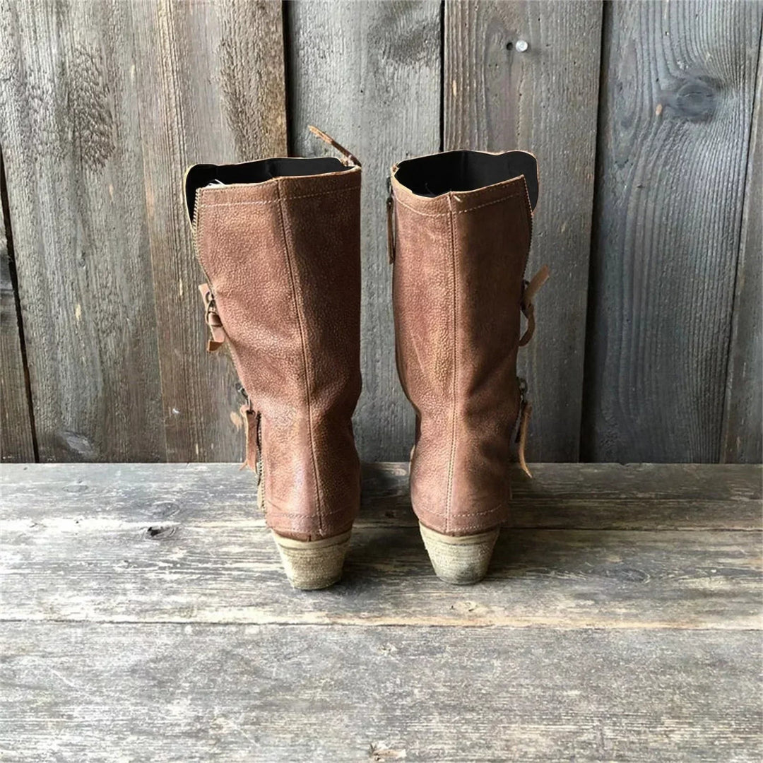 ZORYA – LEATHER ANKLE BOOTS WITH SIDE ZIPPER