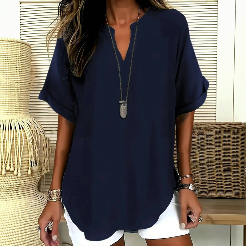 AURINYRA – ELEGANT SOLID BLOUSE WITH SOPHISTICATED STYLE