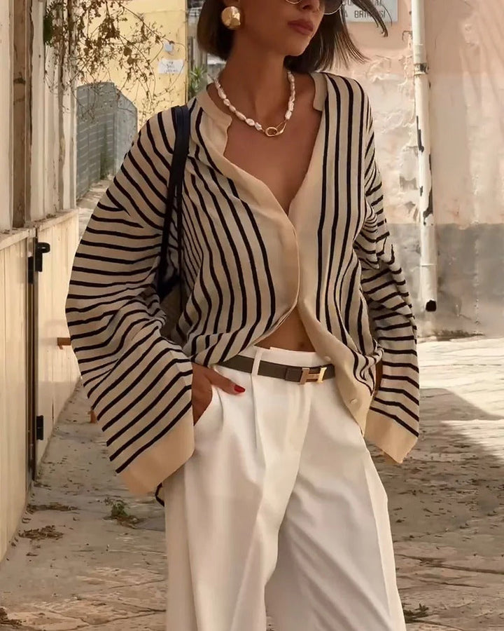 OLIVELLE – STRIPED BLOUSE WITH ELEGANT DESIGN