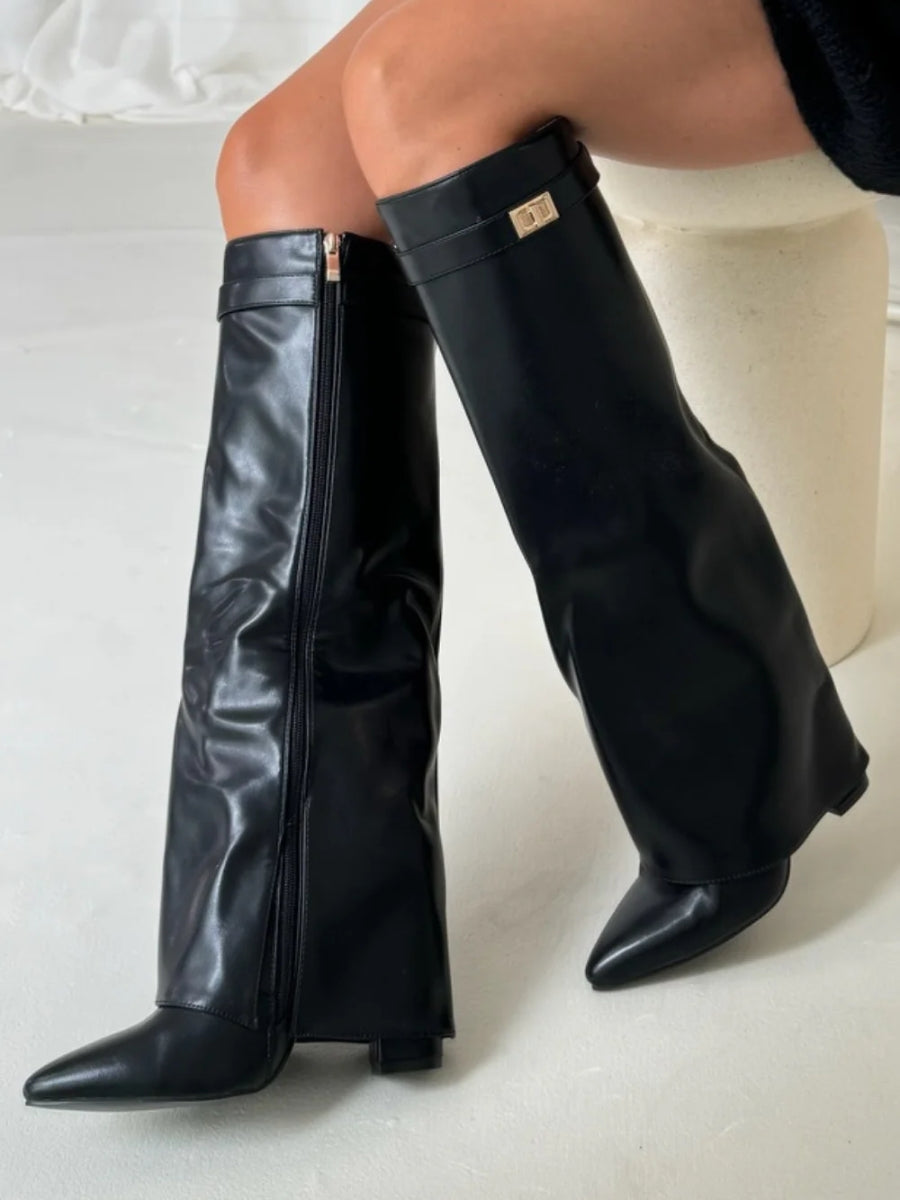 DAISY – WINTER ZIP-UP SLOUCHY HIGH HEEL BOOTS