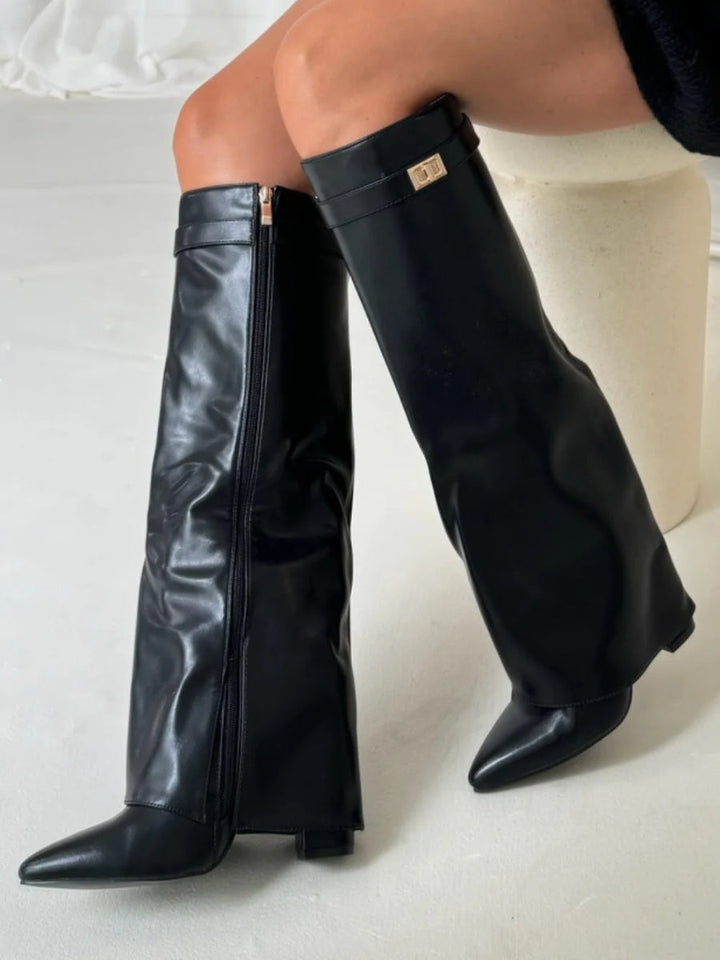 DAISY – WINTER ZIP-UP SLOUCHY HIGH HEEL BOOTS