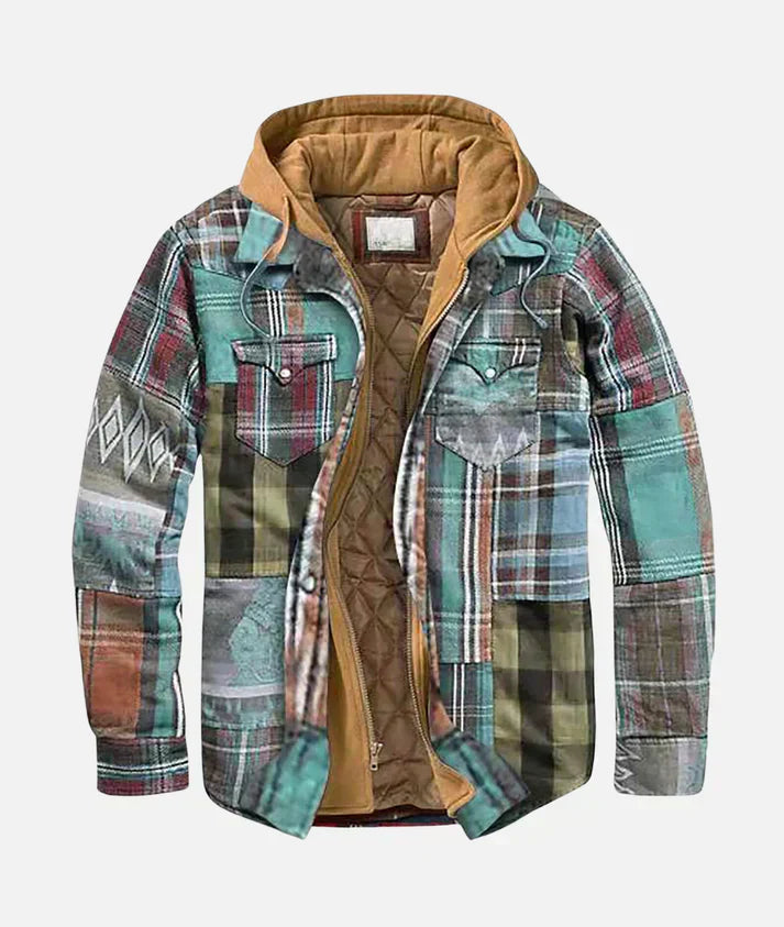 ELANITHRA – PLAID PATCHWORK JACKET