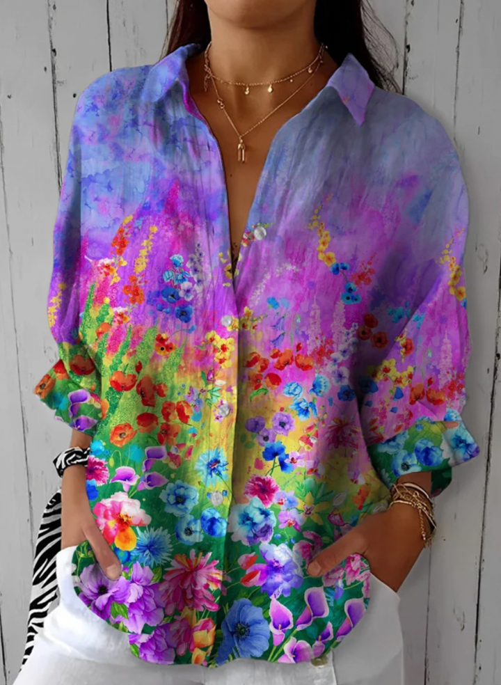 AURIONNA – FLORA BLISS BUTTON-UP SHIRT