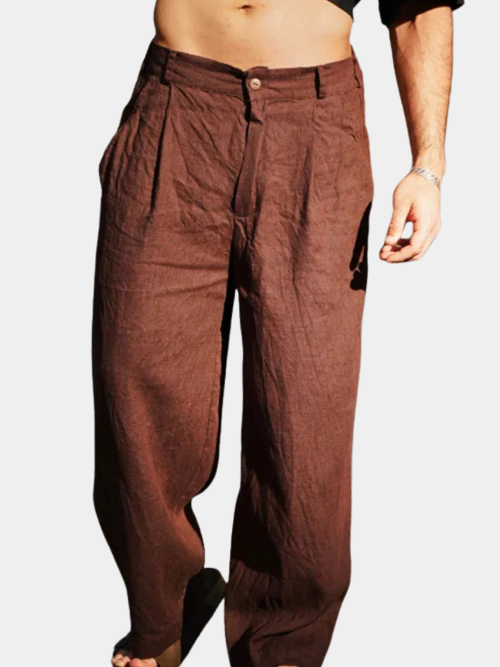 JAMES – WIDE LEG LINEN TROUSERS
