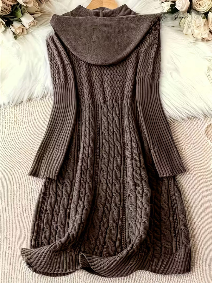 JAKYNTA – CASUAL HOODED SWEATER DRESS