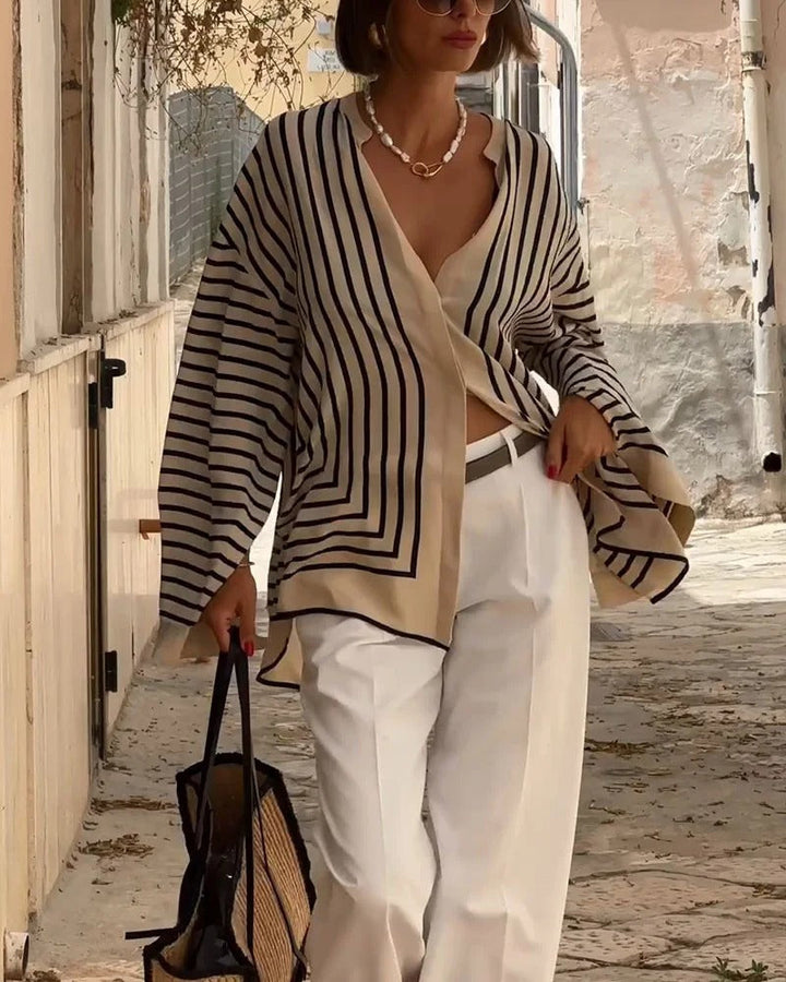 OLIVELLE – STRIPED BLOUSE WITH ELEGANT DESIGN