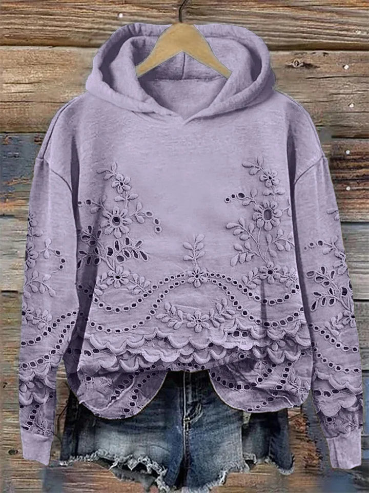 LINDA – SWEATER WITH LACE DETAILS