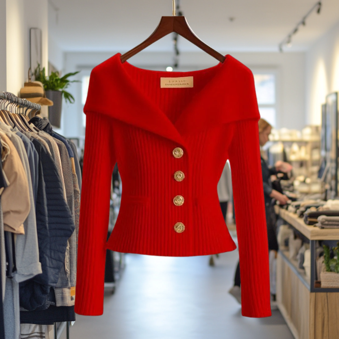 Clara  - Bold Buttoned Sweater Jacket
