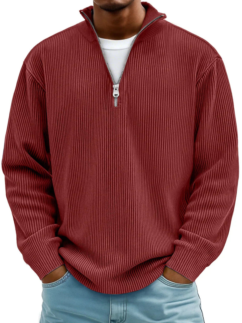 RANDAL – LONG SLEEVE HALF ZIP SWEATER