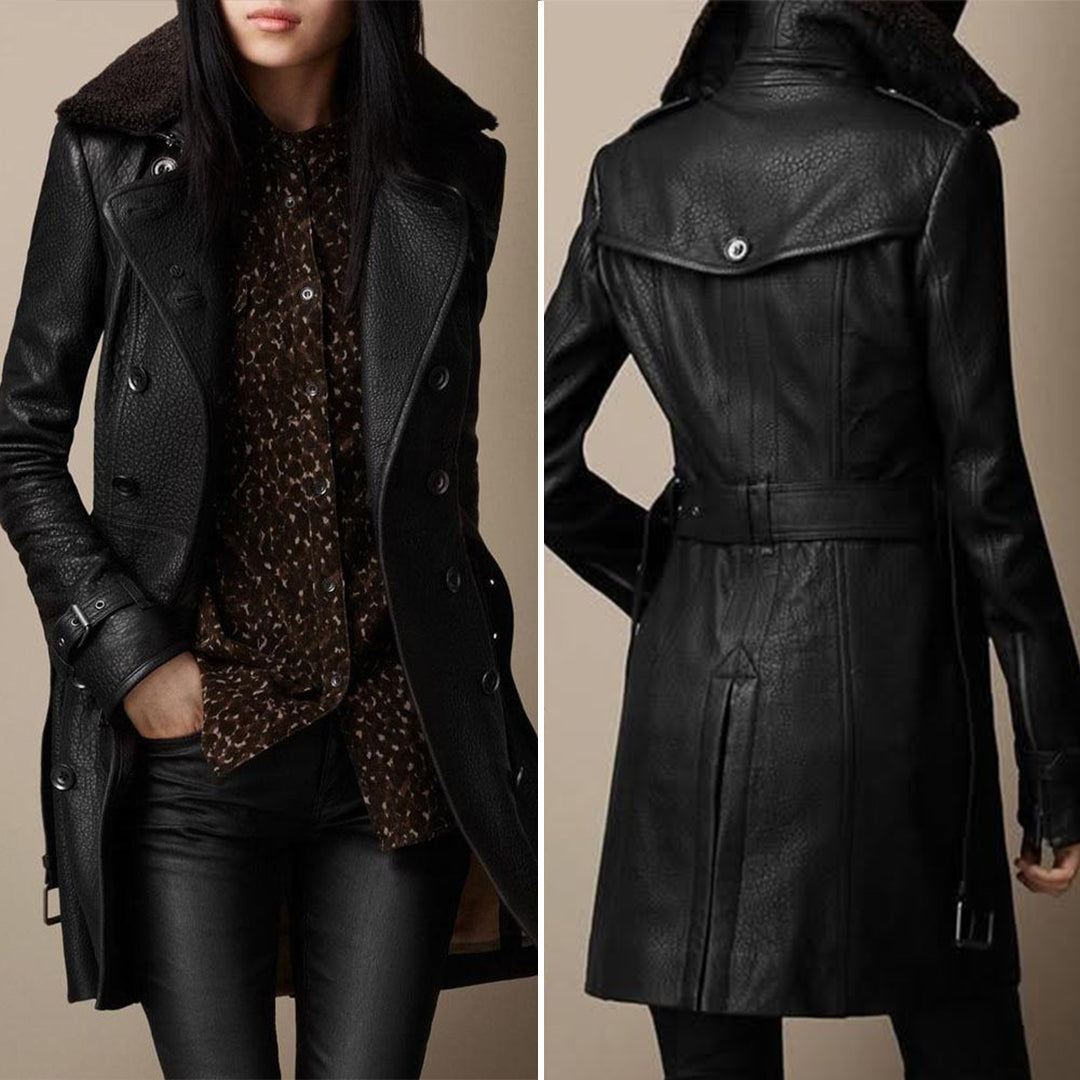 Pauline – Leather Trencth Coa