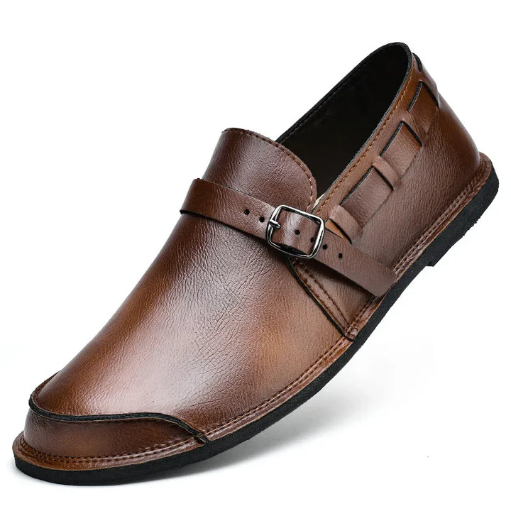 Giovanni Marconi Buckled Leather Loafers