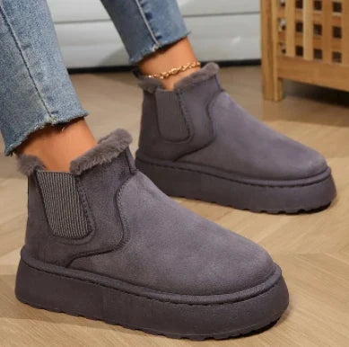 Snowluxe - Women's Suede Fur Ankle Boots