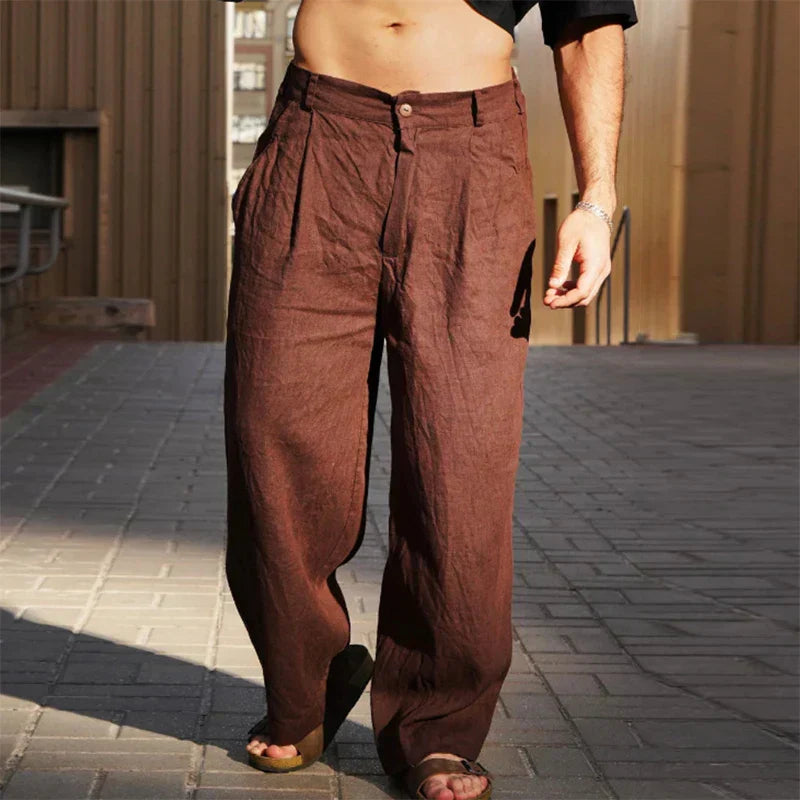 JAMES – WIDE LEG LINEN TROUSERS