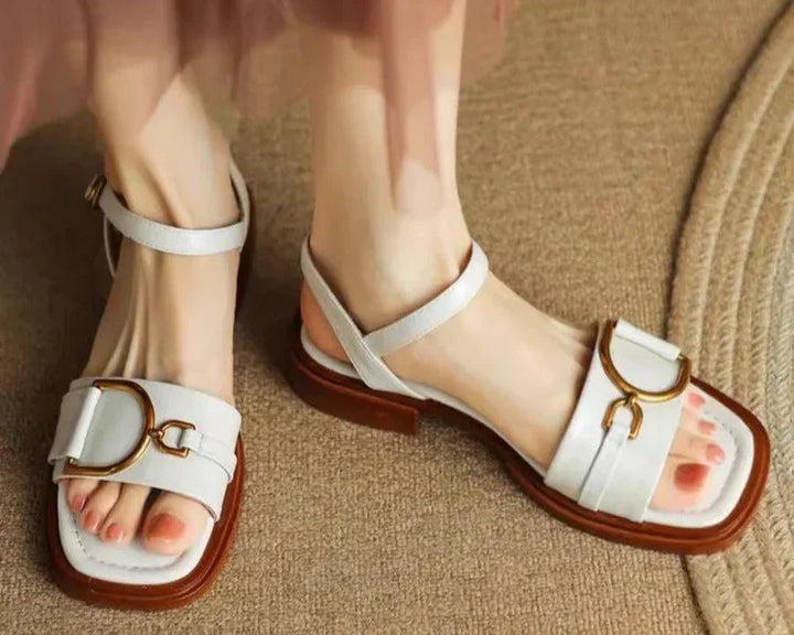 Amara - Buckled Flat Sandals