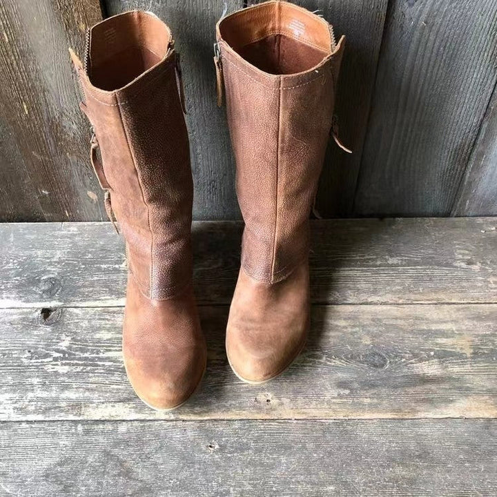 ZORYA – LEATHER ANKLE BOOTS WITH SIDE ZIPPER