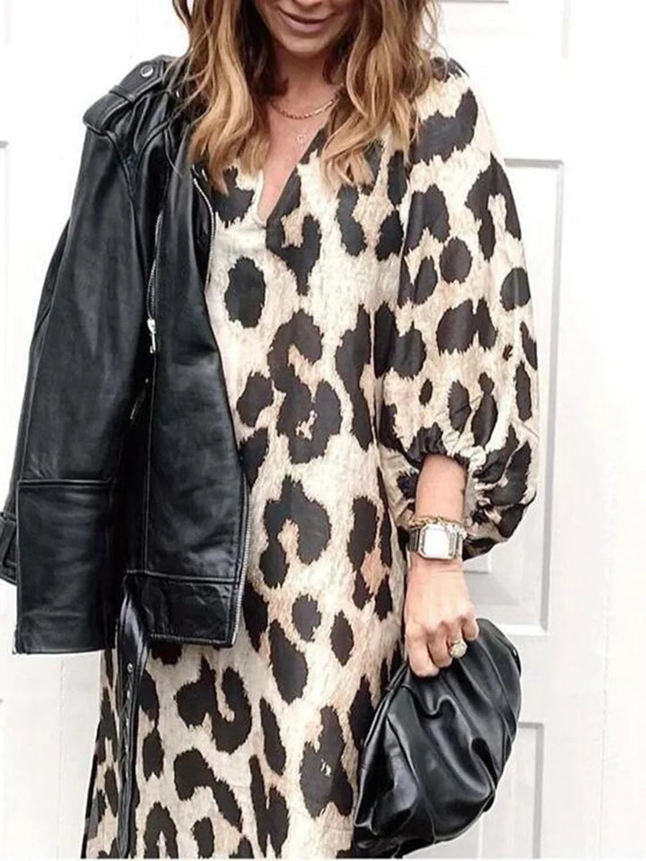 NORI – LEOPARD PRINT MAXI DRESS