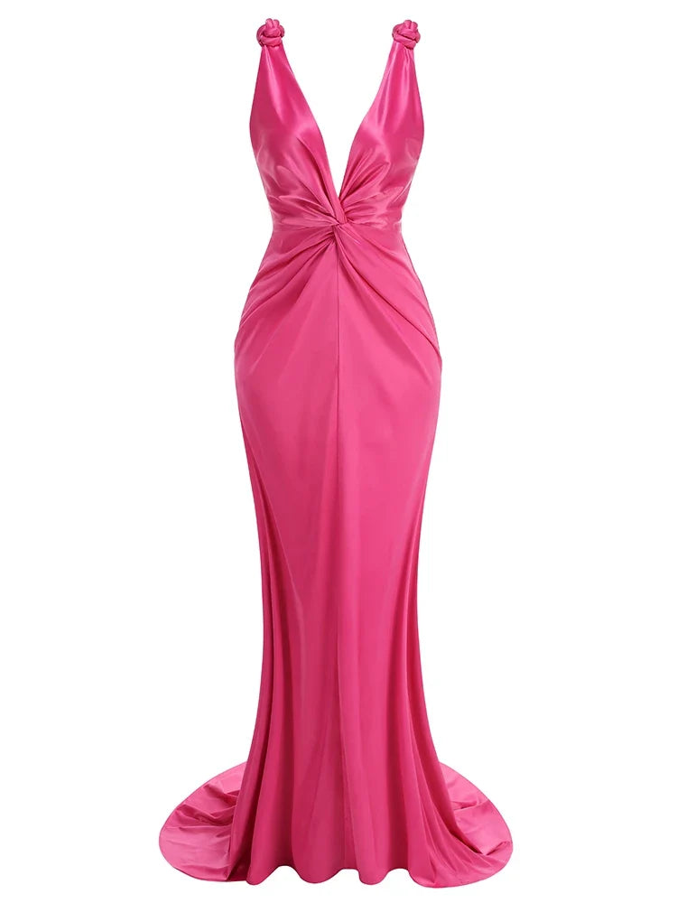 Zoey - Sleek Pleated Sleeveless Maxi Dress