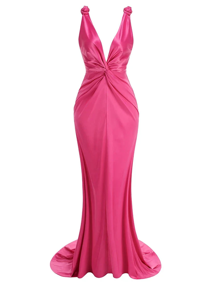 Zoey - Sleek Pleated Sleeveless Maxi Dress