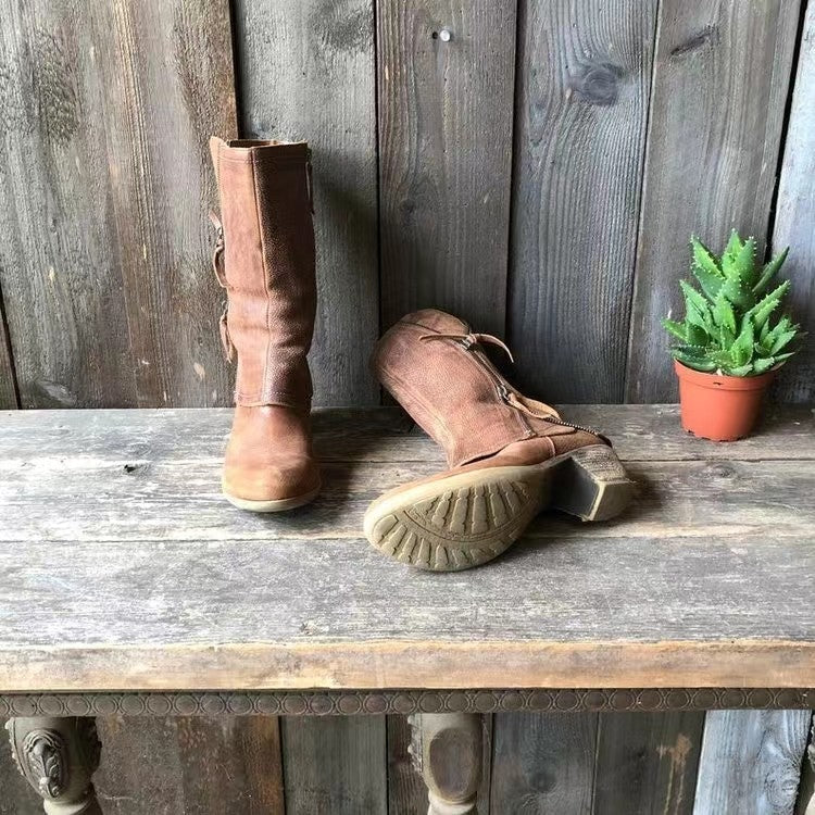 ZORYA – LEATHER ANKLE BOOTS WITH SIDE ZIPPER