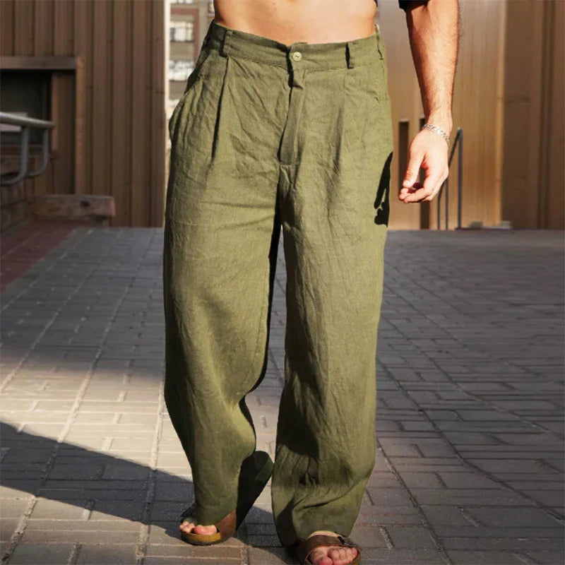 JAMES – WIDE LEG LINEN TROUSERS