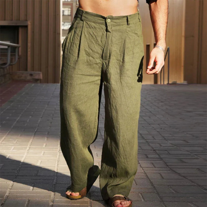 JAMES – WIDE LEG LINEN TROUSERS