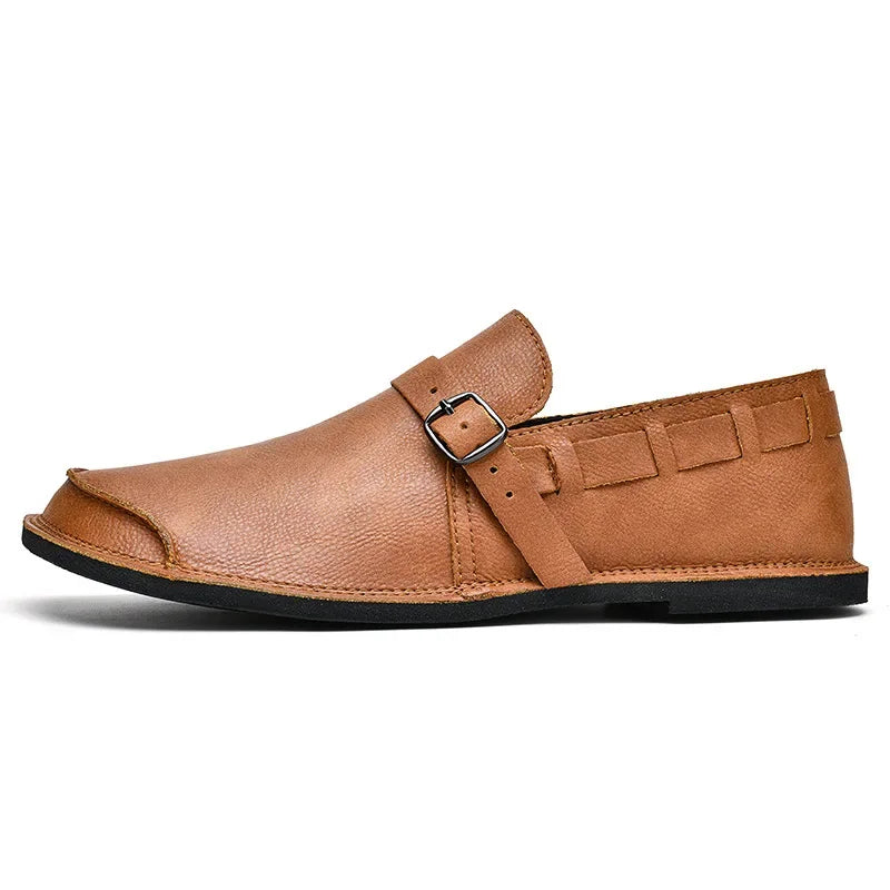 Giovanni Marconi Buckled Leather Loafers