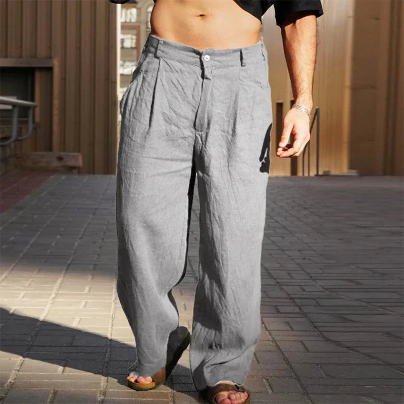 JAMES – WIDE LEG LINEN TROUSERS