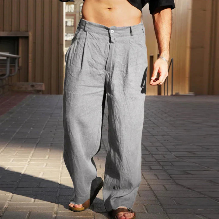 JAMES – WIDE LEG LINEN TROUSERS