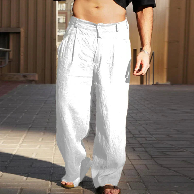 JAMES – WIDE LEG LINEN TROUSERS