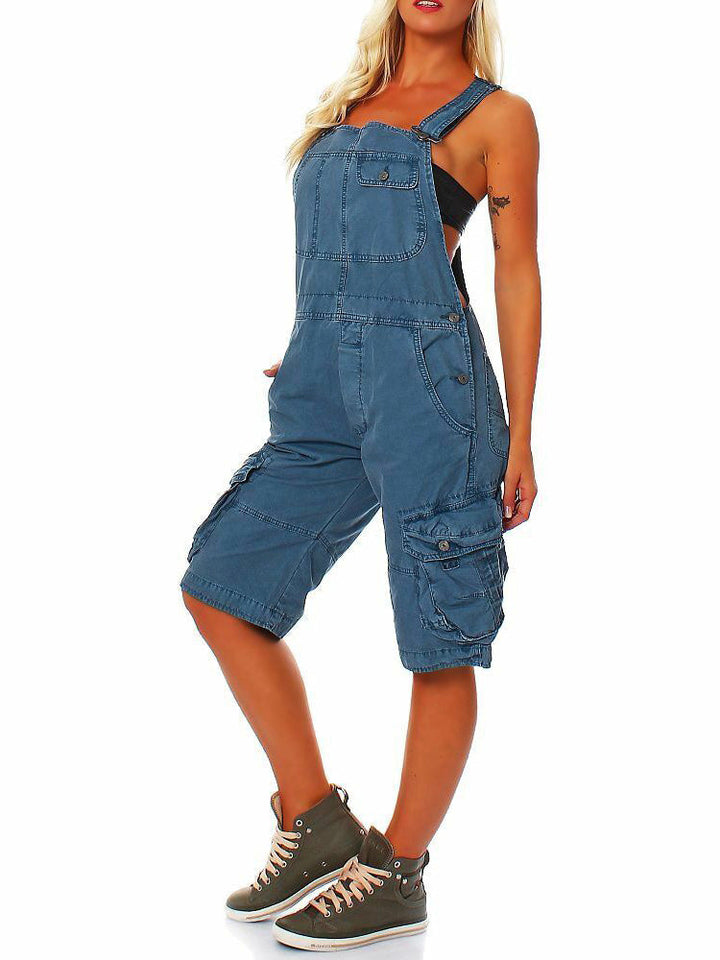 Ladies' Short Dungarees with Cargo Pockets