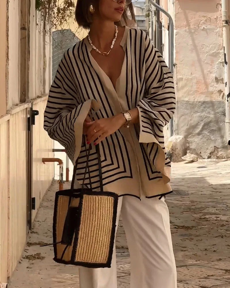 OLIVELLE – STRIPED BLOUSE WITH ELEGANT DESIGN