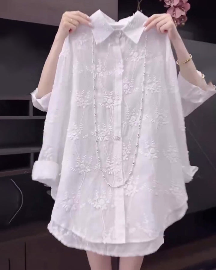 ZORYA – EMBROIDERED SOLID COLOR SHIRT